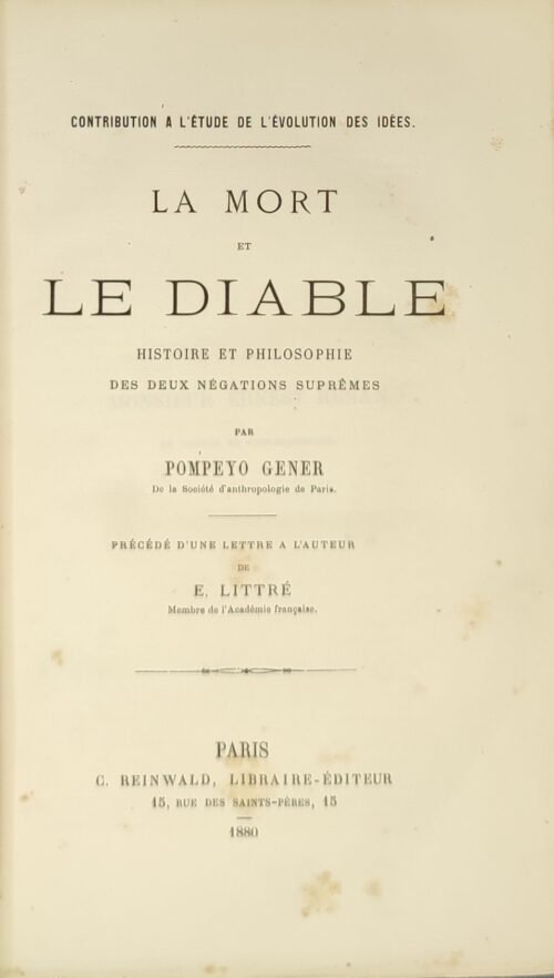 La Mort et le Diable. Histoire et philosophie des deux négations suprêmes