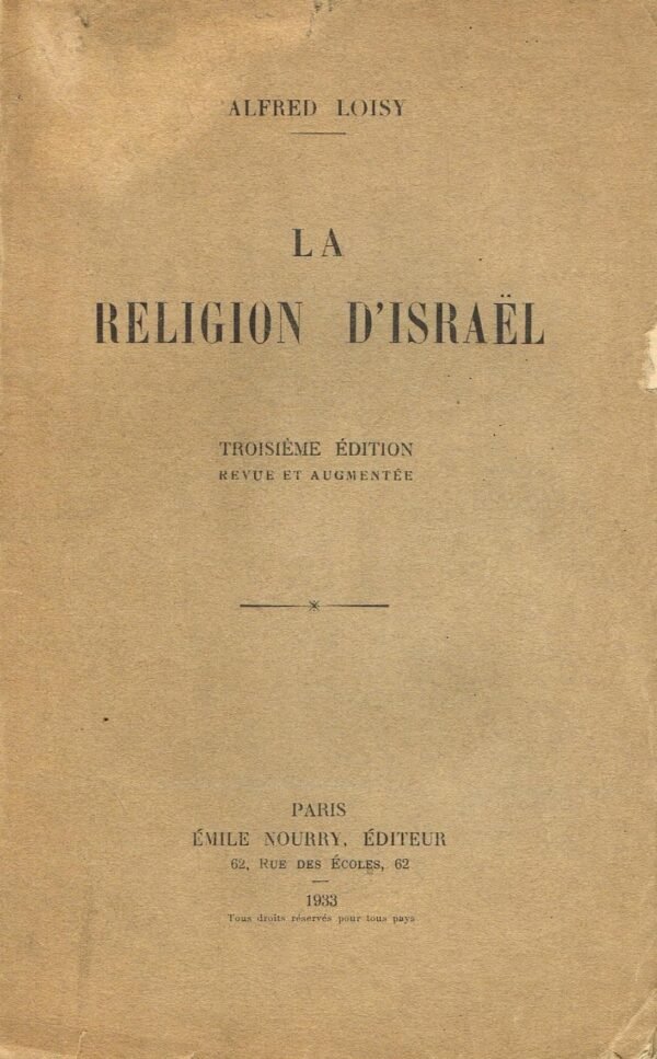 La religion d'Israël
