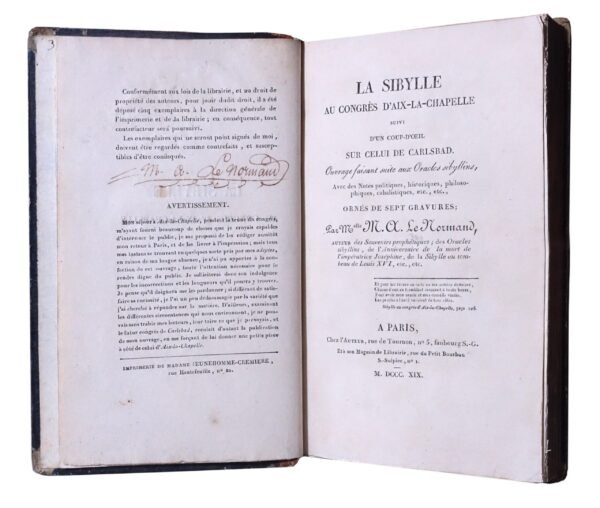 La Sibylle au Congrès d’Aix-La-Chapelle, suivi d’un coup d’oeil sur celui de Carlsbad...
