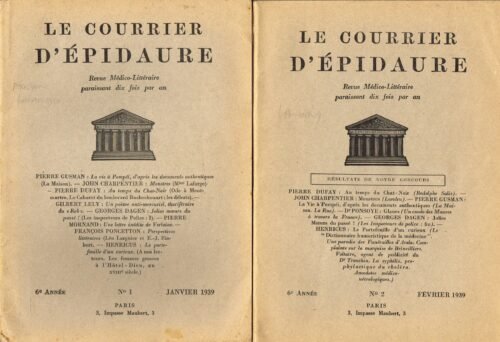 LE COURRIER D’EPIDAURE - N°1 - Janvier 1939 - N°2 - Février 1939