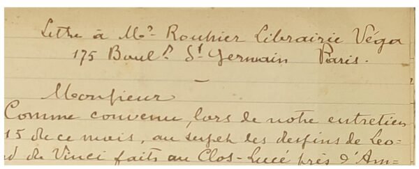 MANUSCRIT. A PROPOS D’UN DESSIN DE LEONARD DE VINCI