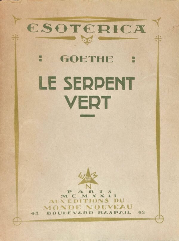 Le serpent vert - Envoi autographe signé d’Oswald Wirth