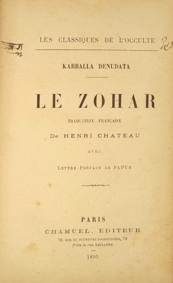Le Zohar - Kabballa Denudata