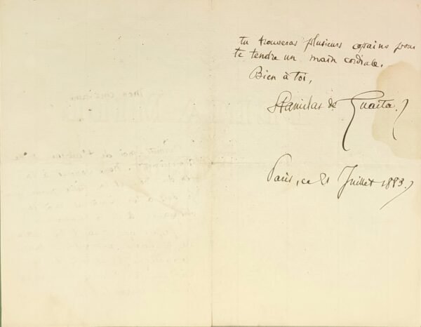 Les oiseaux de passage. Rimes fantastiques. Rimes d'Ebène et Lettre autographe signée