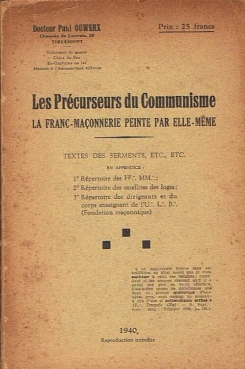 Les précurseurs du communisme. La Franc-maçonnerie peinte par elle-même
