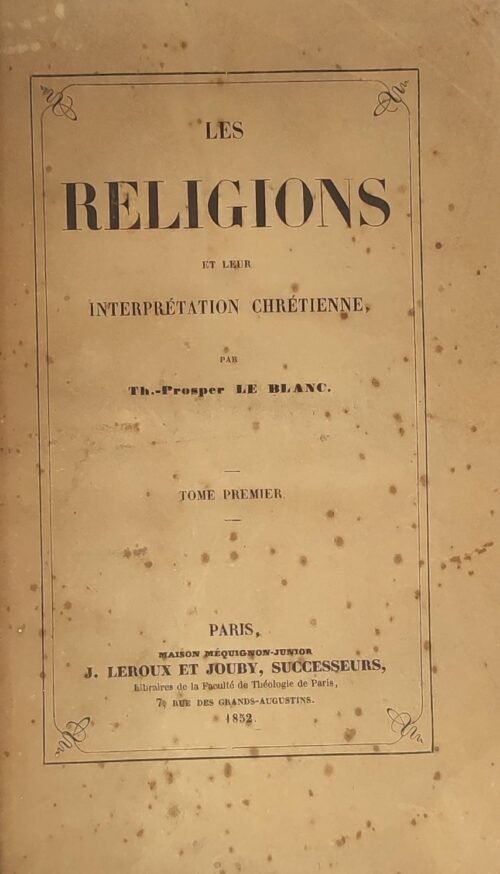 Les Religions et leur interprétation chrétienne