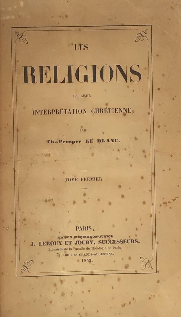 Les Religions et leur interprétation chrétienne