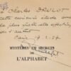 Mystères et secrets de l'alphabet - Envoi autographe signé