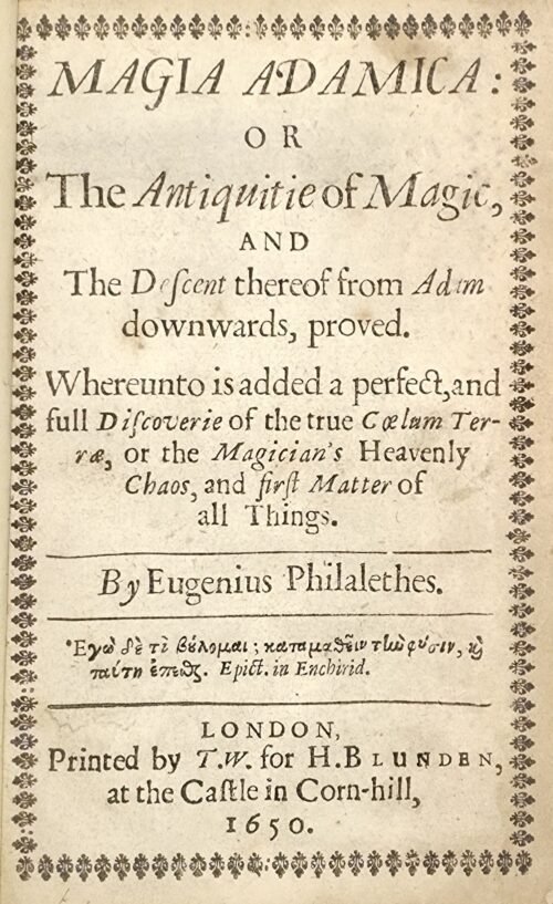 Magia Adamica or The Antiquitie of Magic...