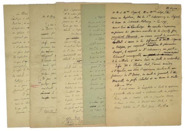 MANUSCRIT autographe signé : " La danse des tables " (août 1896)