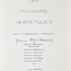 Manuscrit : Les Pouvoirs Hermétiques. Texte et arrangement symbolique