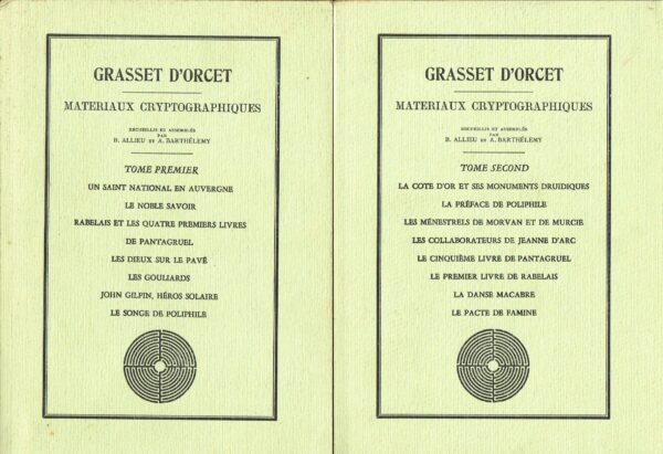 Matériaux cryptographiques. Recueillis et assemblés par Bernard Allieu et Alain Barthélemy