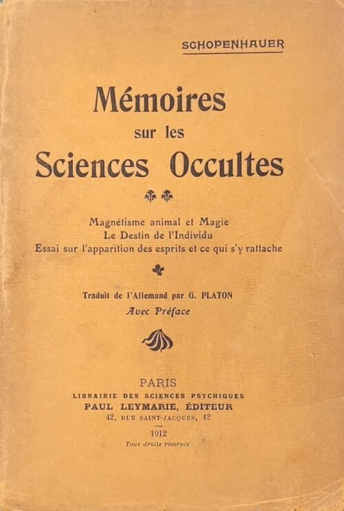 Mémoires sur les sciences occultes...