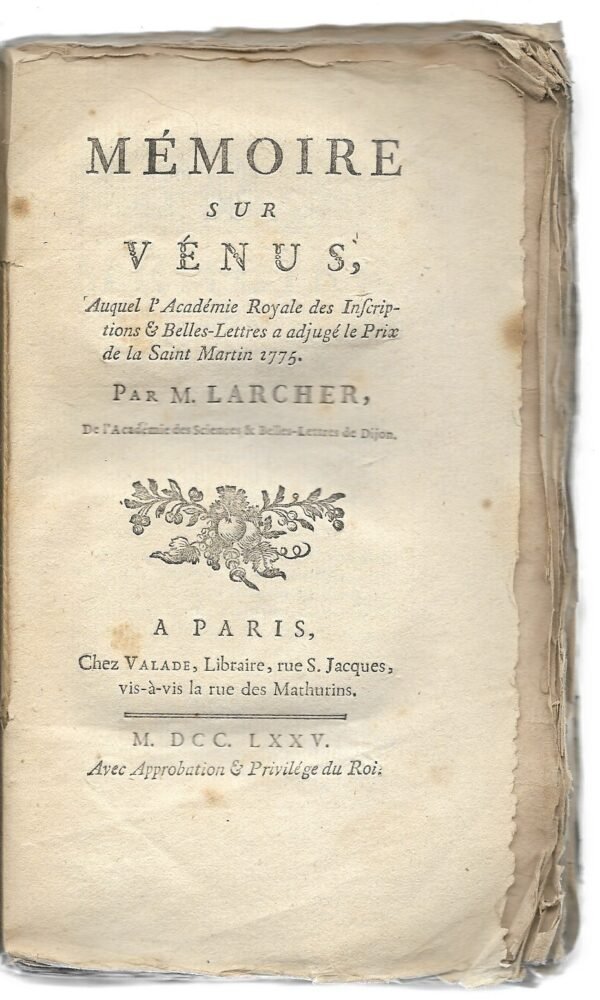 Mémoires sur Vénus