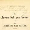 Monumens de la littérature Romane depuis le quatorzième siècle. Les joies du Gai Savoir