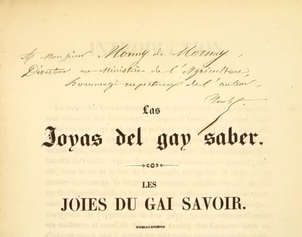 Monumens de la littérature Romane depuis le quatorzième siècle. Les joies du Gai Savoir