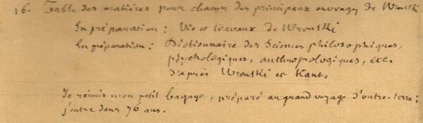 Notice sur Hoëné Wronski... Supplément à la notice sur Hoëné Wronski... Une page manuscrite inédite de Lazare Augé