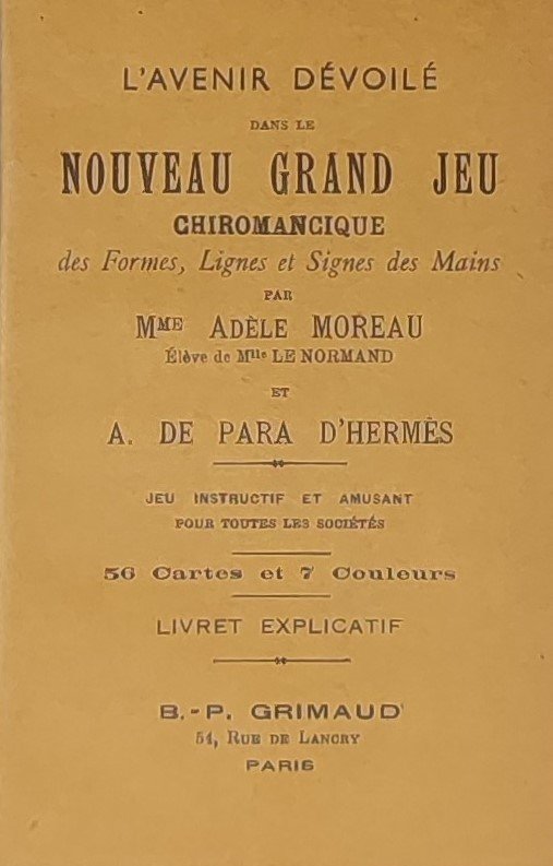 Jeu divinatoire de chiromancie dit « Jeu de la main »