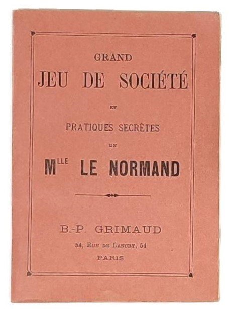 GRAND JEU DE MELLE LE NORMAND (édition ancienne, 1933)