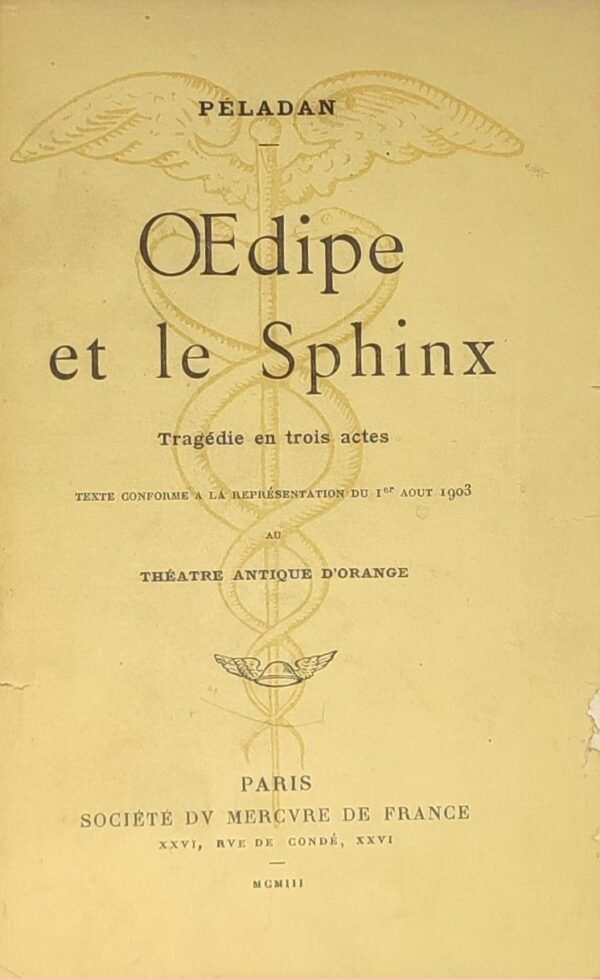 Oedipe et le Sphinx + 2 lettres autographes signées de Joséphin Péladan