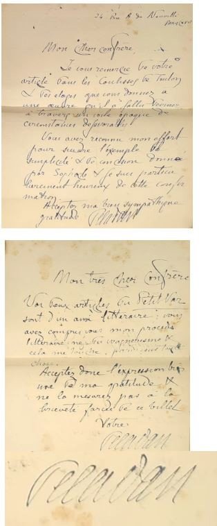 Oedipe et le Sphinx + 2 lettres autographes signées de Joséphin Péladan