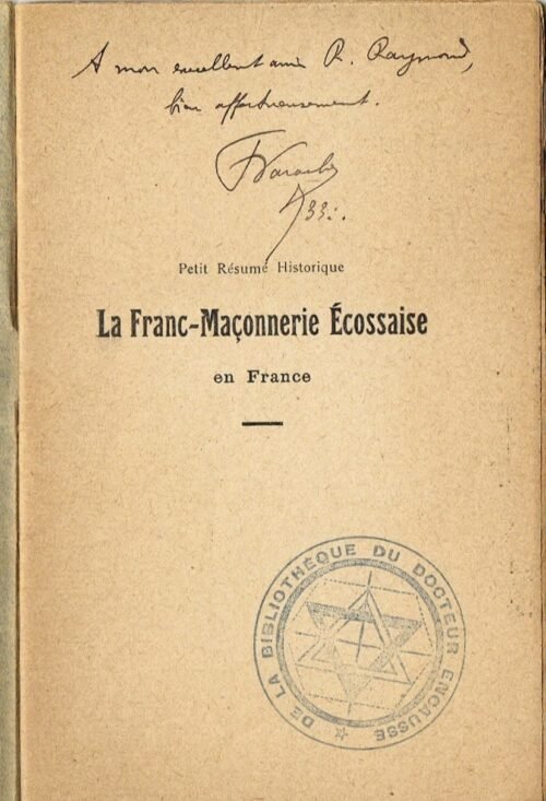 Petit résumé historique. La Franc-Maçonnerie Ecossaise en France