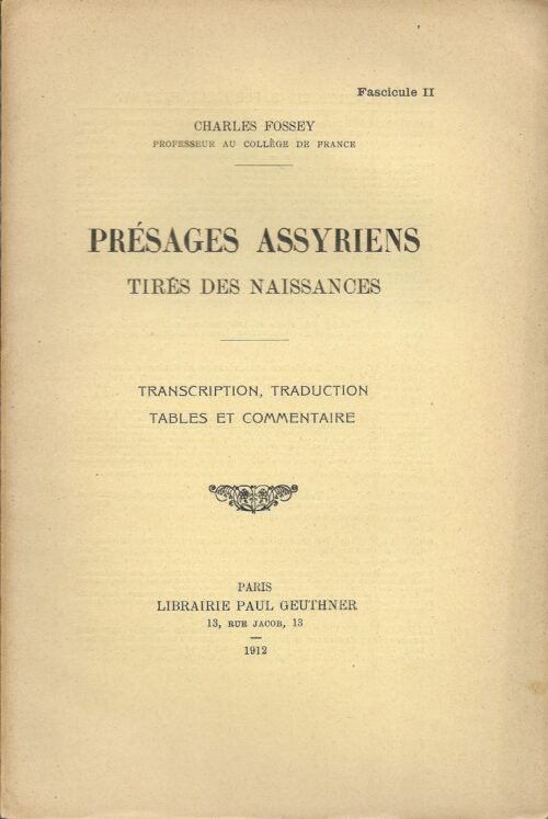 Présages assyriens tirés des naissances