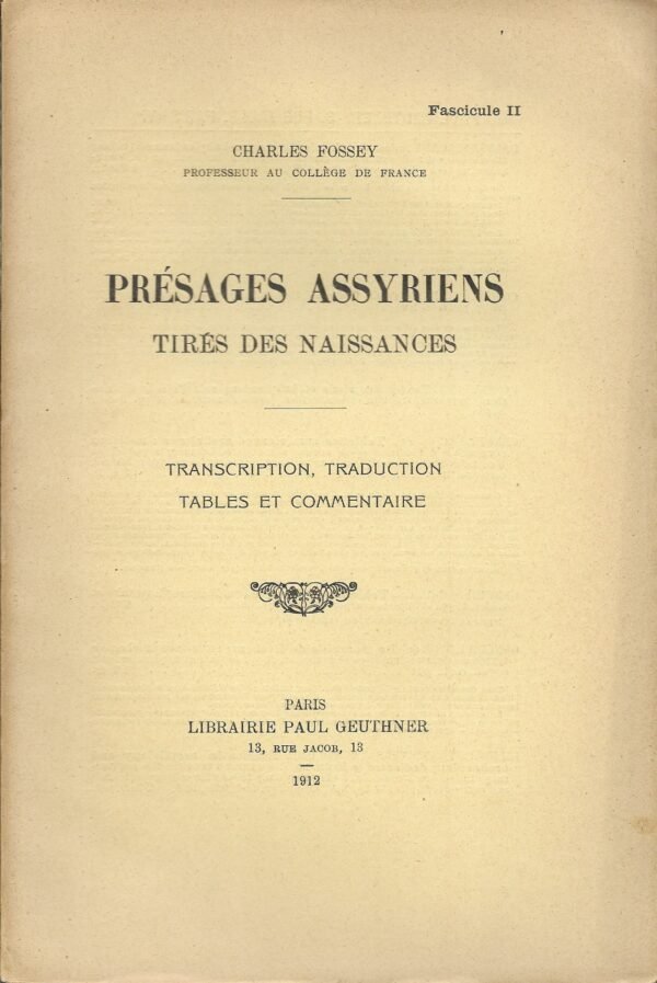 Présages assyriens tirés des naissances