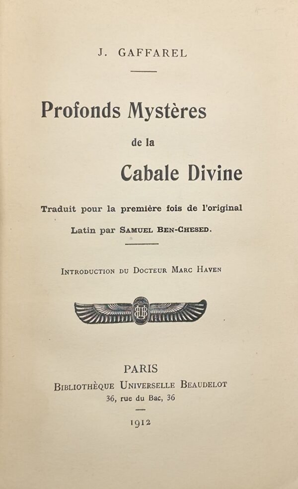 Profonds mystères de la cabale divine