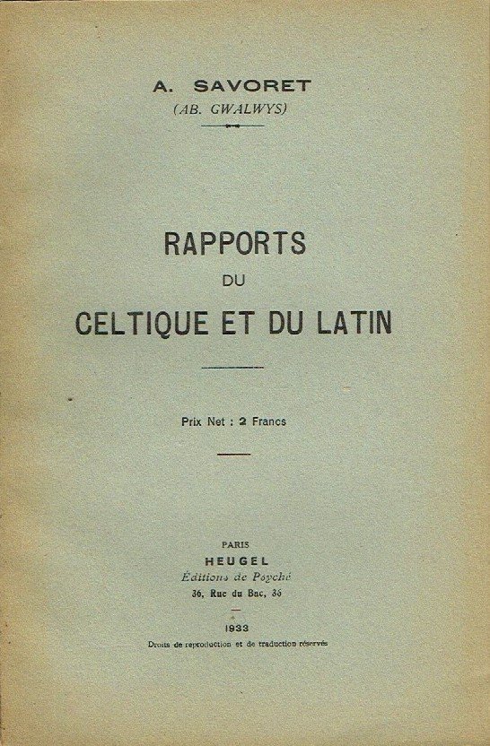Rapports du celtique et du latin