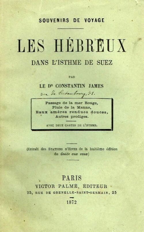 Souvenirs de voyage. Les Hébreux dans l’isthme de Suez