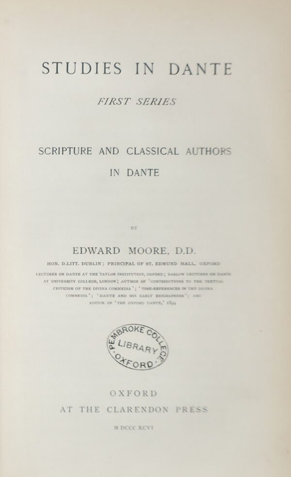 Studies in Dante. First, second, third and fourth séries (complet)