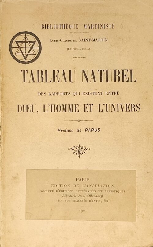 Tableau naturel des rapports qui existent entre Dieu, l'homme et l'univers
