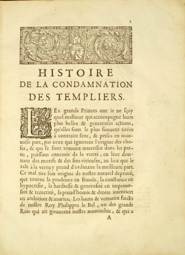 Traittez concernant l’histoire de France : savoir la condamnation des Templiers
