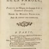 Histoire naturelle de la parole, ou précis de l'origine du langage et de la grammaire universelle