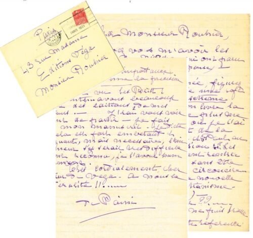 Une lettre autographe signée, adressée au Docteur Alexandre Rouhier ...