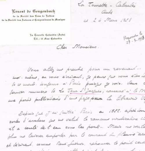 Une lettre autographe signée au Dr Alexandre Rouhier