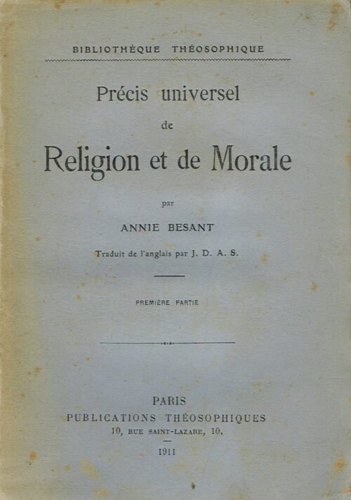 Précis universel de Religion et de Morale. Première partie