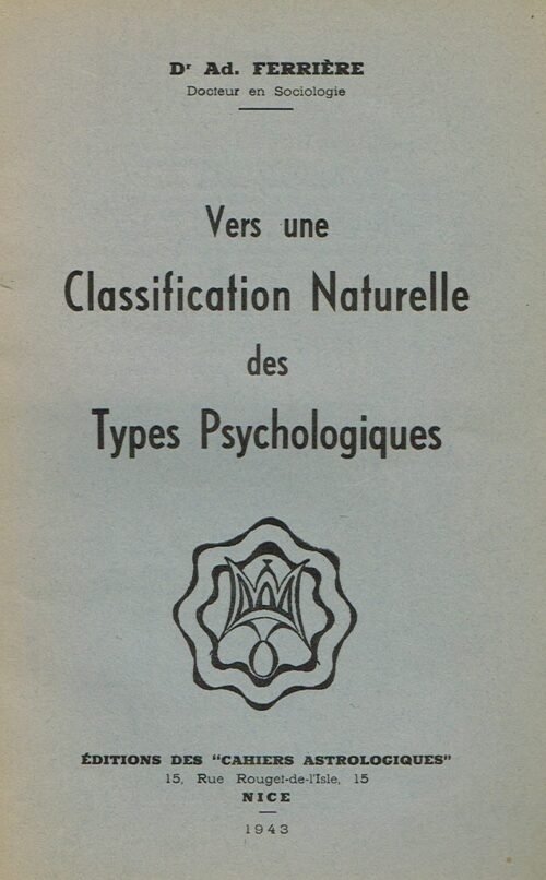 Vers une classification naturelle des types psychologiques