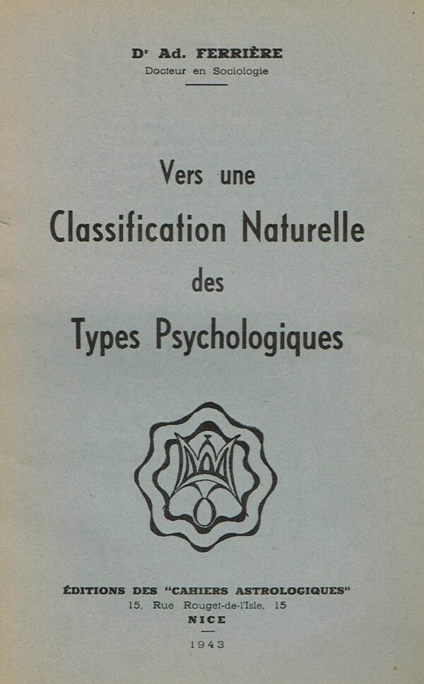 Vers une classification naturelle des types psychologiques
