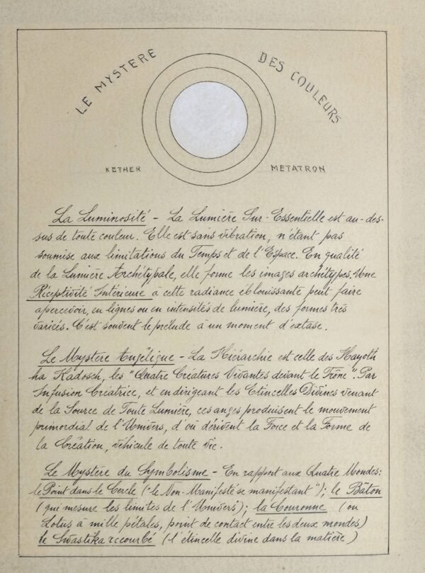 Manuscrit : Visions archangéliques. Méditations par la Vision. Tableaux par CHRISTIAN LORING
