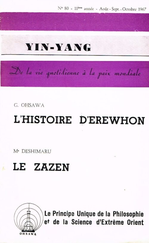 YIN-YANG, n° 80, 11e année, août-sept.-oct. 1967