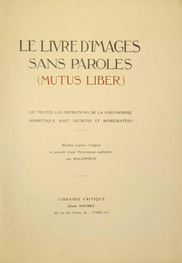 Le livre d'Images sans Paroles (MUTUS LIBER)