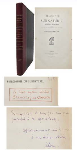 Réunion de quatre textes dont Philosophie du Surnaturel... Stanislas de Guaita et sa Bibliothèque Occulte, n° 708