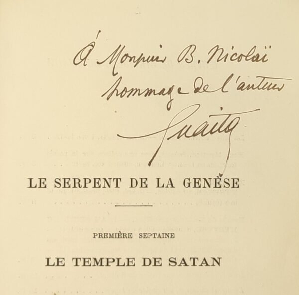 Essais de Sciences Maudites. Le Serpent de la Genèse. Première septaine. Livre I. Le Temple de Satan