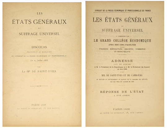 Les États Généraux du suffrage universel... 2 brochures