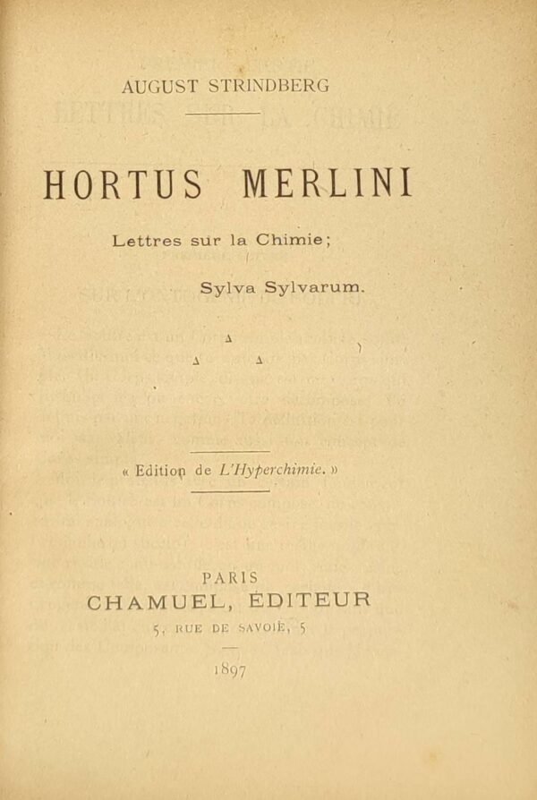 SEDIR – STRINDBERG - FABRE DES ESSARTS – GIRGOIS : REUNION DE 6 TEXTES RARES