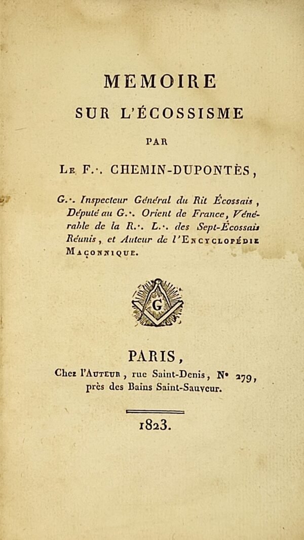 Mémoire sur l’Ecossisme