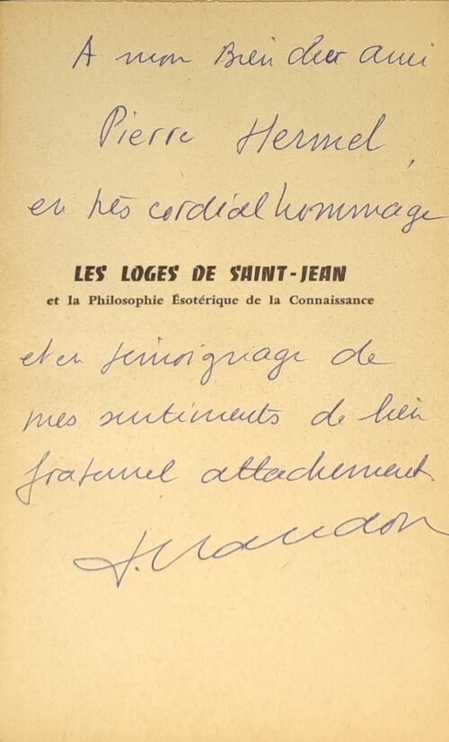 Les loges de Saint-Jean et la philosophie ésotérique de la connaissance