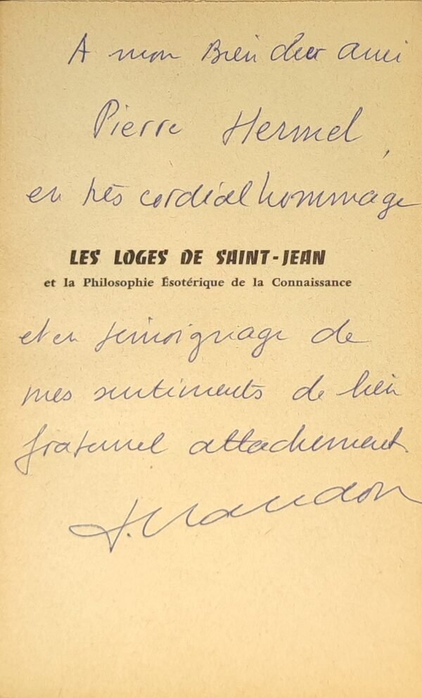 Les loges de Saint-Jean et la philosophie ésotérique de la connaissance